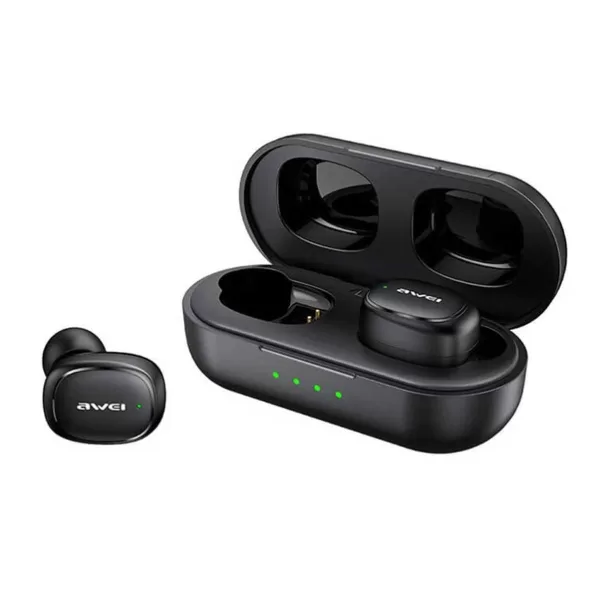 Ακουστικά Earbud Bluetooth Handsfree με Αντοχή στον Ιδρώτα και Θήκη Φόρτισης Awei T13 Pro Μαύρα