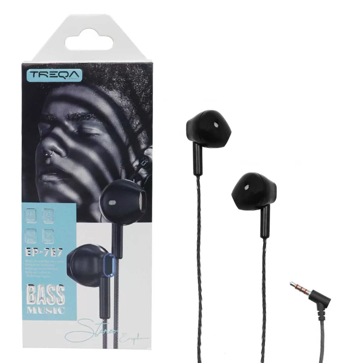 Ακουστικά Κινητού Handsfree Earbuds με Βύσμα Jack 3.5mm Treqa EP-767 Μαύρο