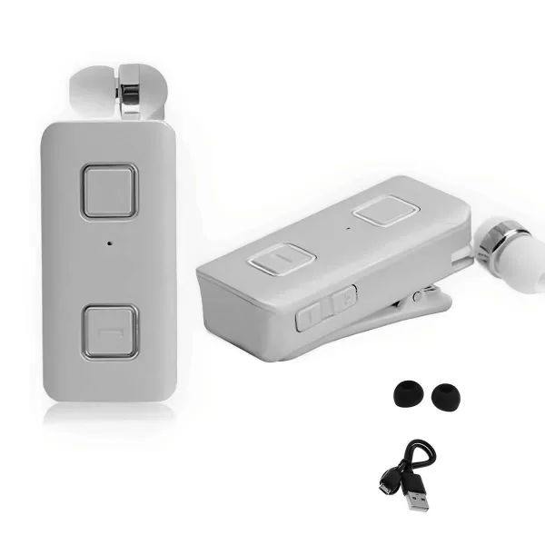 Ακουστικό Bluetooth Handsfree In-ear Πέτου με Δόνηση και Κλιπ K-35 Ασημί