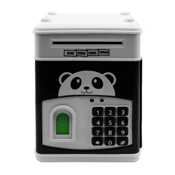 Ηλεκτρικός Παιδικός Κουμπαράς Πλαστικός (13x13x19cm) με Κωδικό Ασφαλείας και Δακτυλικό Αποτύπωμα Panda