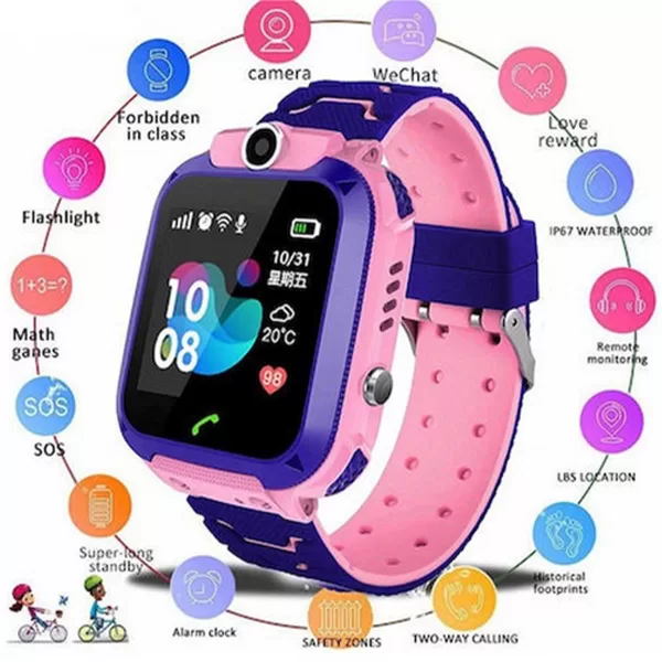 Παιδικό Smartwatch με GPS και Πλαστικό Λουράκι Ροζ-Μωβ