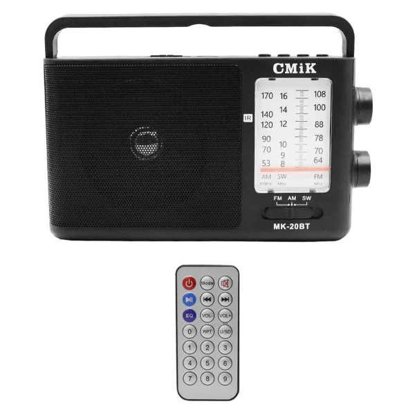 Φορητό Ασύρματο Ηχείο Bluetooth FM/ΑΜ/USB/TF/AUX 10W με Τηλεχειριστήριο CMiK MK-20BT Μαύρο