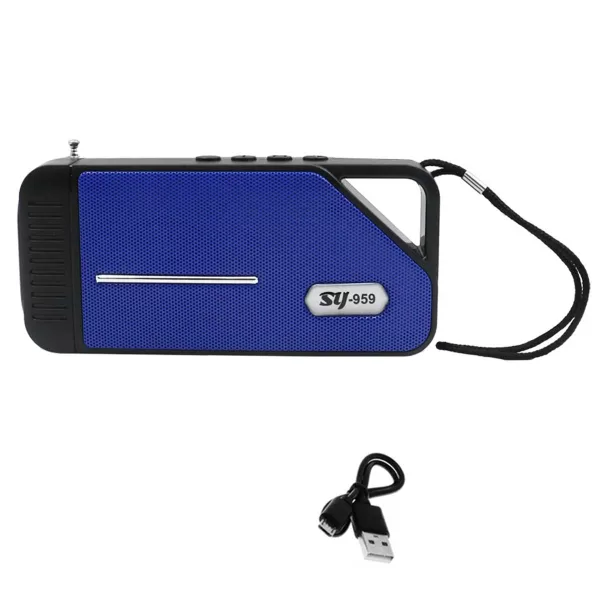 Φορητό Ηχείο Bluetooth με Ραδιόφωνο TF, USB, και Ηλιακό Πάνελ SY-959-BL Μπλε