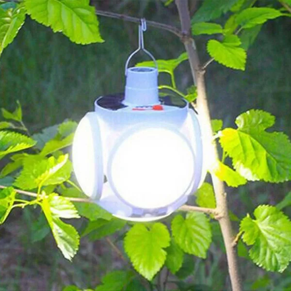LED Ηλιακό Πτυσσόμενο Φωτιστικό για Camping με Γάντζο και 5 Λειτουργίες Φωτισμού BL-2029