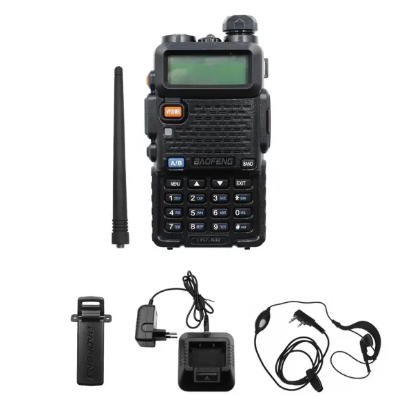 Ασύρματος Φορητός Πομποδέκτης VHF – UHF 8W 1 τμχ BAOFENG UV5R Μαύρο