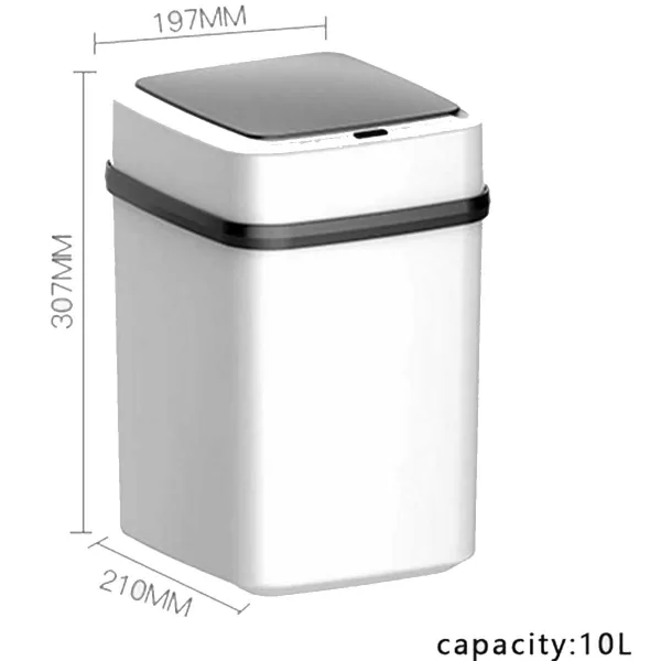 Πλαστικός Κάδος Απορριμμάτων 10lt με Φωτοκύτταρο CX-191 Λευκός